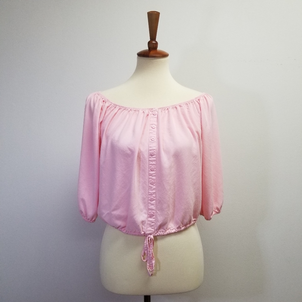 Papaya off shoulder pink top